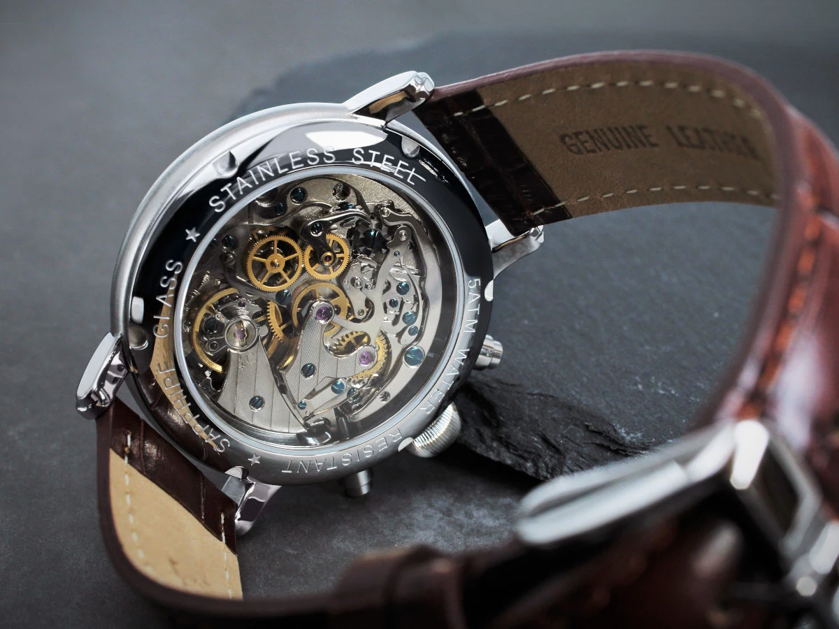 Chronographenkaliber mit Genfer Streifen